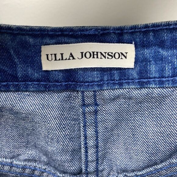 ULLA JOHNSON Alex Lace Up Mid Rise Ankle Length Jeans Medium Wash Sz 2 - Picture 13 of 15